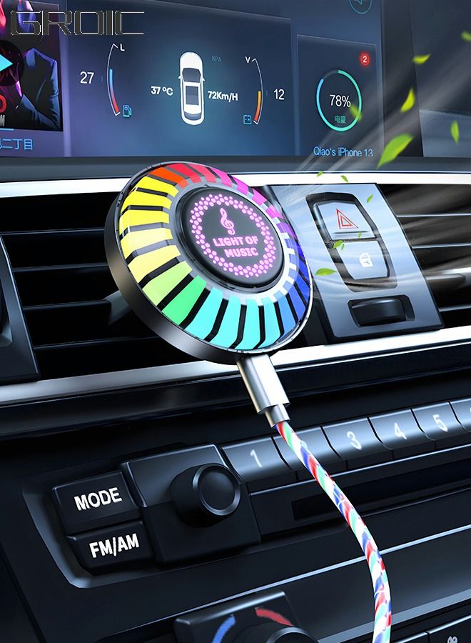 GROIC Smart RGB Light,Voice Activated Led Light,RGB Music Sync Light,Colorful Sound Pickup Ambient Lights with App Control for Car,Car Fragrance,Car Interior,Automobile Atmosphere Lamp - Image 1