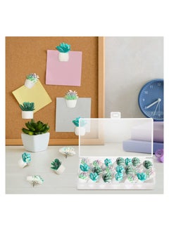 Y&D 20 Pcs Push Pins for Cork Board Decorative Cute Thumb Tacks and Bulletin Office Decor Cubicle Desk Accessories Succulent Set  - Image 2