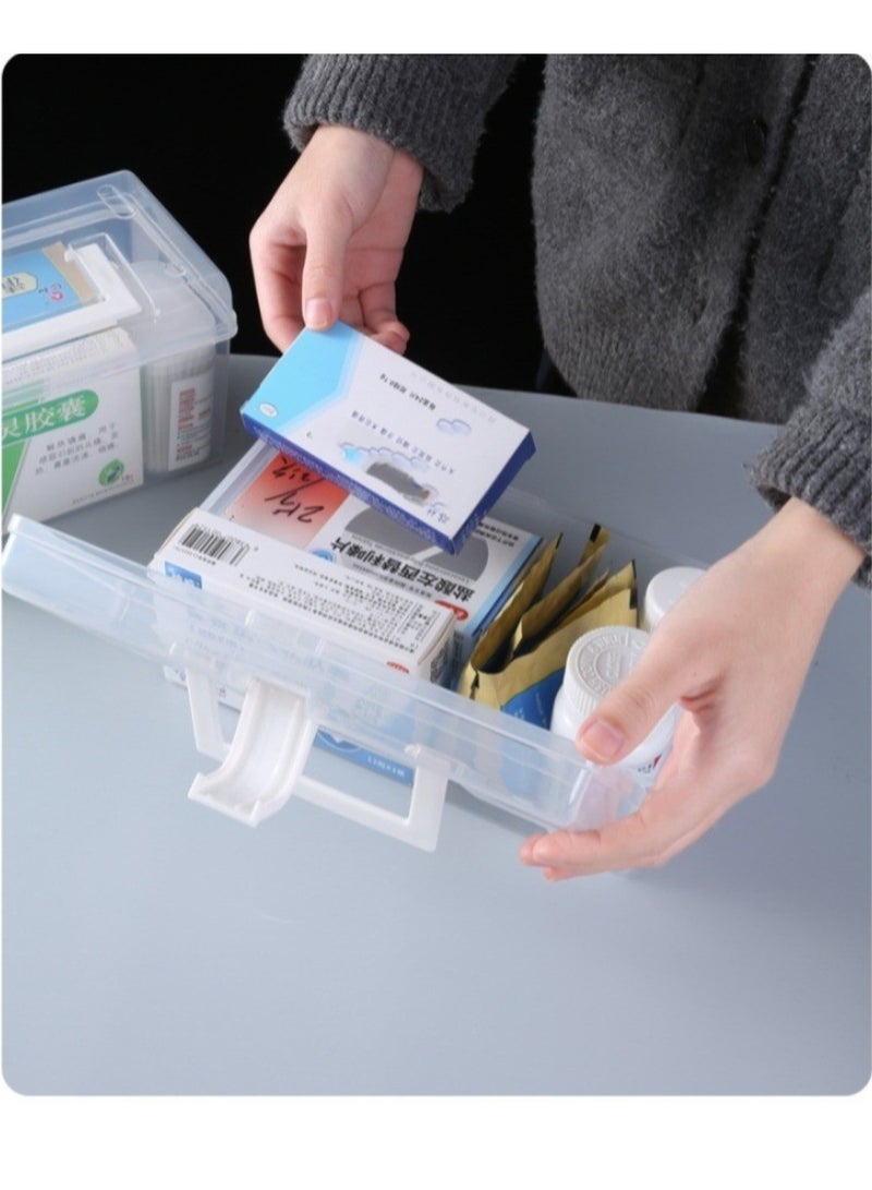 هويتك صندوق تخزين بلاستيكي شفاف بمقبض وقفل - 18.5 × 10 × 11 سم - Image 3