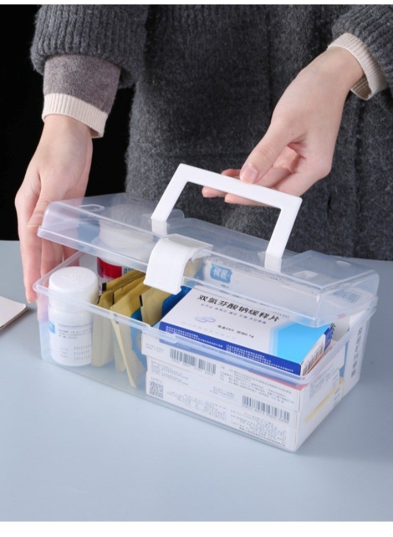 هويتك صندوق تخزين بلاستيكي شفاف بمقبض وقفل - 18.5 × 10 × 11 سم - Image 2