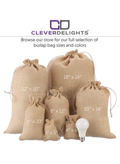 CleverDelights CleverDelights 18" x 24" Burlap Bags - 20 Pack - 18x24 Inch Jute Burlap Drawstring Sacks  - Image 3