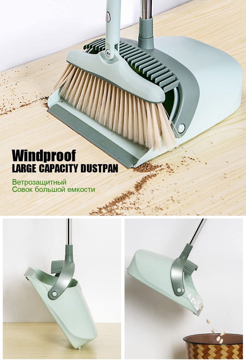 TRADYLong Handled Dustpan and Brush Set Strong Metal Handle Dust Pan with Floor Sweeping Broom Sweeper by The Dustpan and Brush Store [Multi Colour] - Image 5