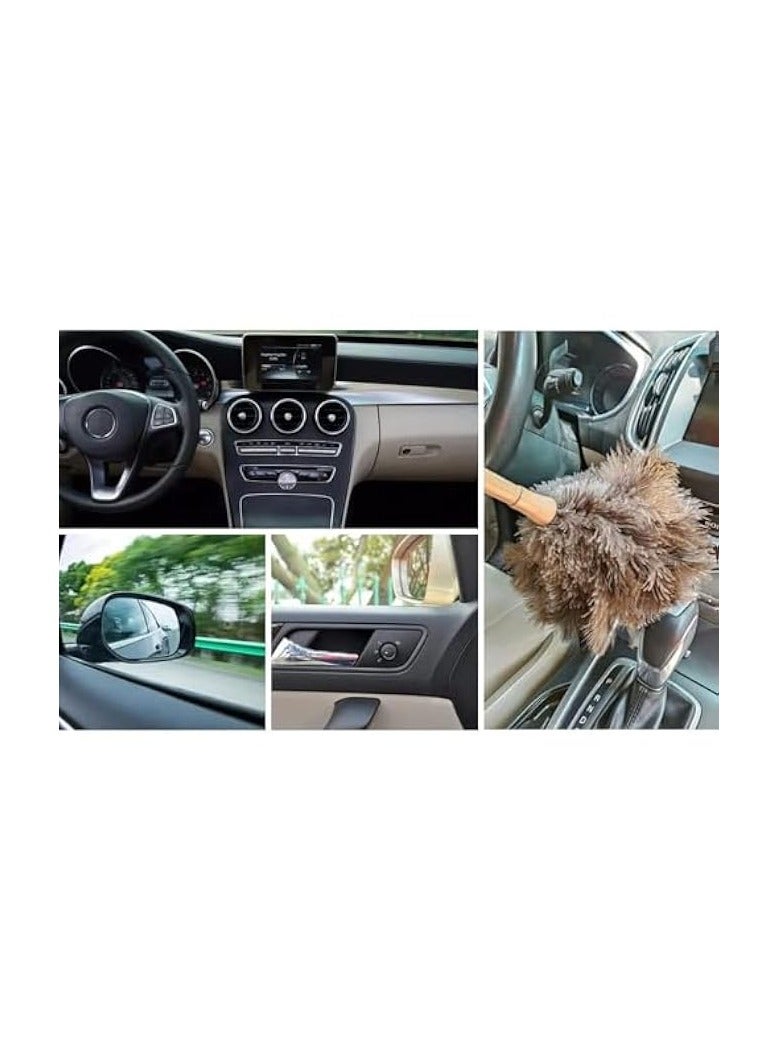 إيروريكس منفضة ريش ناعمة، ريش منفوش مقاس 16 بوصة بمقبض خشبي ومنفضة ريش محمولة صديقة للبيئة وقابلة لإعادة الاستخدام لمستلزمات التنظيف - Image 3