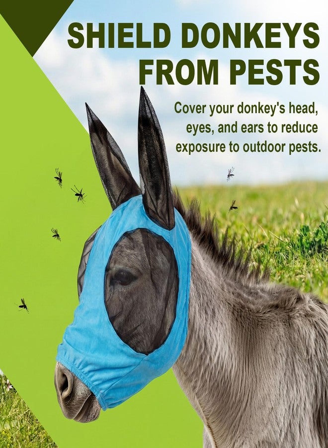 Yeyeplum Mini Donkey Fly Mask with Ears Protection, Stretchy Mule Mask with Big Mesh Eye Covers, Soft on Skin, Comfortable Breathable Protection from Insects and Bugs - Image 5