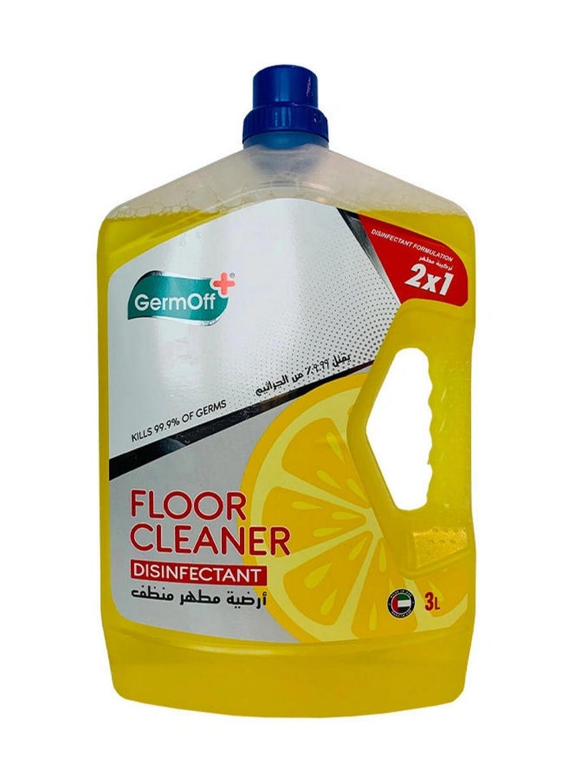 GermOff - Floor Cleaner Disinfectant Lemon 3 Ltr - Image 1