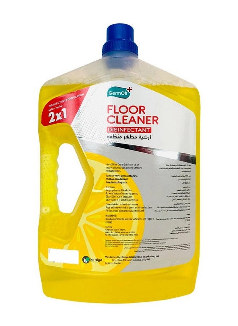 GermOff - Floor Cleaner Disinfectant Lemon 3 Ltr - Image 1