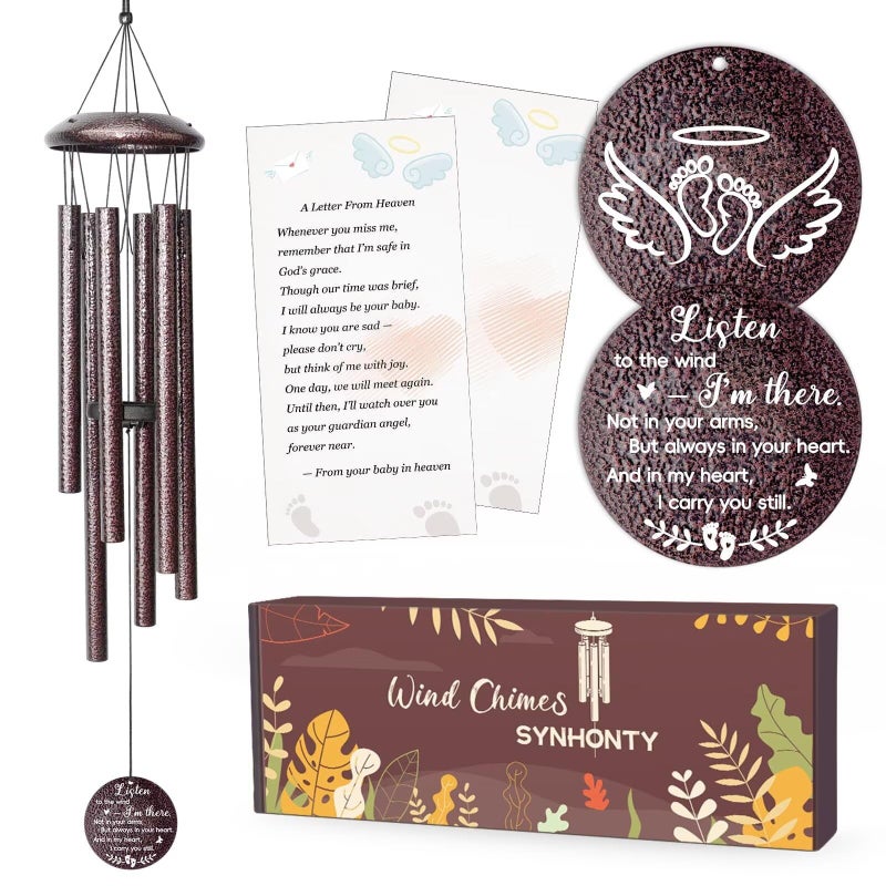 Synhonty Miscarriage Gifts for Mothers 25 Loss of baby Sympathy Wind Chimesinfant loss memorial giftsBereavementCondolenceRemembrance GiftMiscarriage Keepsake for MomWindchimes in Memory of angel baby - Image 2