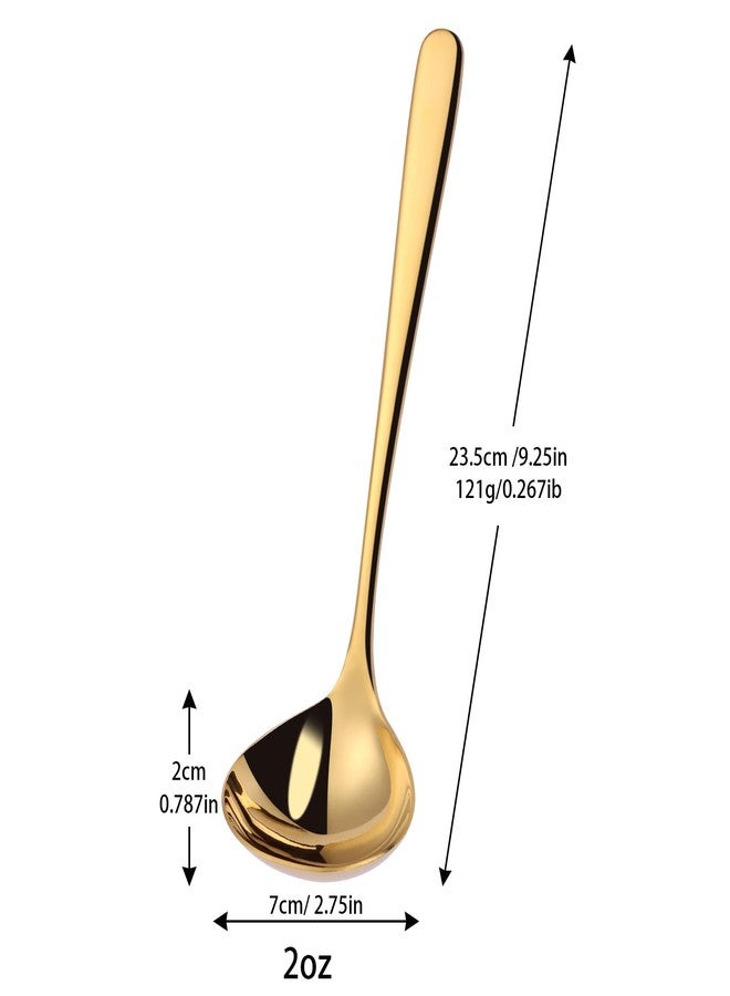 Mafier 9.5 Inch Gold Ladle Spoons SUS304 Stainless Steel Soup Ladle 2 oz. Gravy Sauce Kitchen Ladle for serving(Set of 2) - Image 3