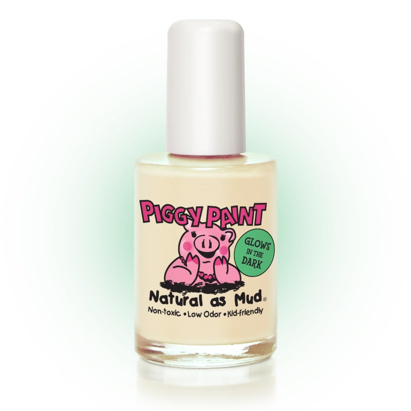 Piggy Paint  100 NonToxic Girls Nail Polish  Safe Crueltyfree Vegan  Low Odor for Kids  Radioactive Clear Glows in the Dark
