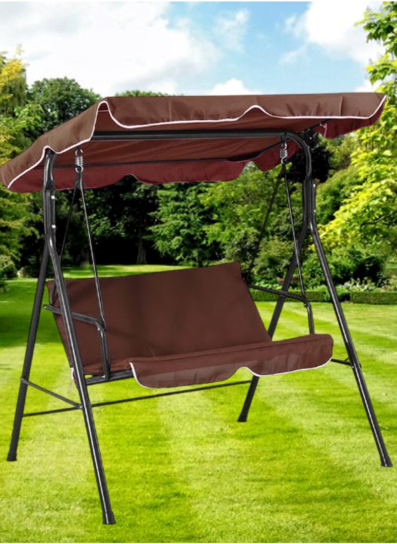 Living - 2-Seater Swing Patio with Weather Resistant  Adjustable Tilt Canopy - Image 1