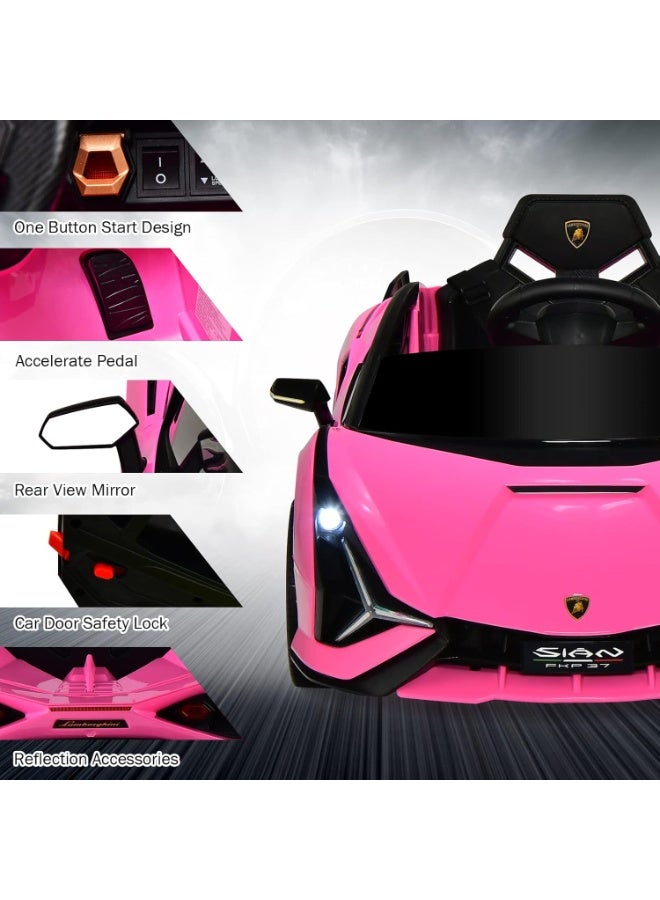 لامبورغيني Official Lamborghini Revuelto 12V Kids Ride-On Car – Licensed Electric Supercar with Parent Remote, Bluetooth, LED Lights & Soft Start – Premium Pink Edition (Ages 3-8) - Image 3