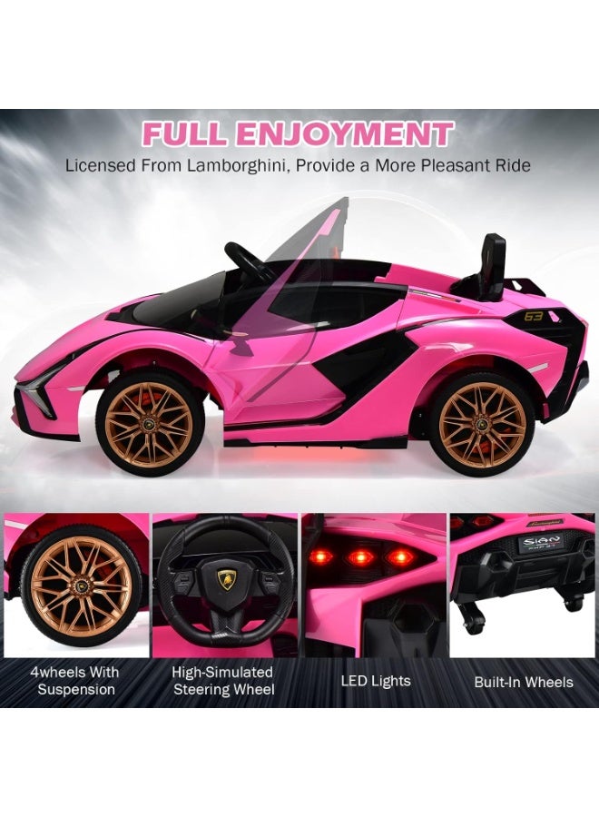 لامبورغيني Official Lamborghini Revuelto 12V Kids Ride-On Car – Licensed Electric Supercar with Parent Remote, Bluetooth, LED Lights & Soft Start – Premium Pink Edition (Ages 3-8) - Image 4