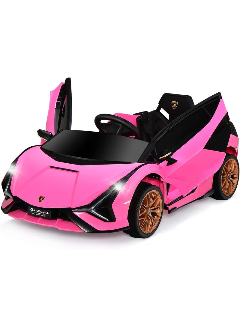 لامبورغيني Official Lamborghini Revuelto 12V Kids Ride-On Car – Licensed Electric Supercar with Parent Remote, Bluetooth, LED Lights & Soft Start – Premium Pink Edition (Ages 3-8) - Image 1