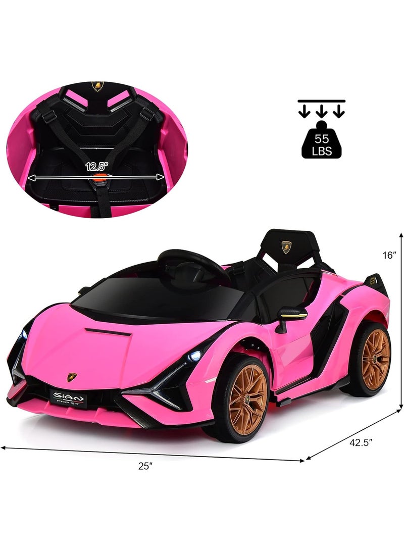 لامبورغيني Official Lamborghini Revuelto 12V Kids Ride-On Car – Licensed Electric Supercar with Parent Remote, Bluetooth, LED Lights & Soft Start – Premium Pink Edition (Ages 3-8) - Image 2