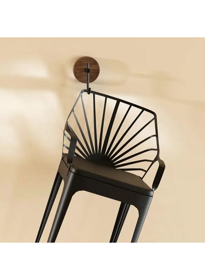 5 قطع خطافات حائط من خشب الجوز بدون لاصق ولا مسامير متينة لتعليق المعاطف مركبة على الباب - Image 5