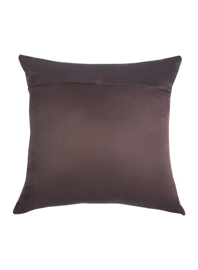 Cazimo Jacquard Soft Velvet Floral Cushion Covers | Hypo-Allergenic | Washable | Non-Fade Diwan Sofa Pillow Covers for Home Bed & Living Room (Size - 16 X16 Inches, Color - Coffee) - Set of 5 Pcs - Image 5