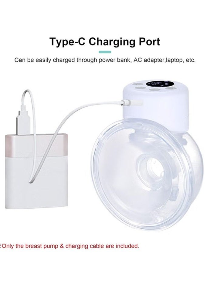 Generic - Portable hands-free electric suction pump with LCD display, white - Image 1
