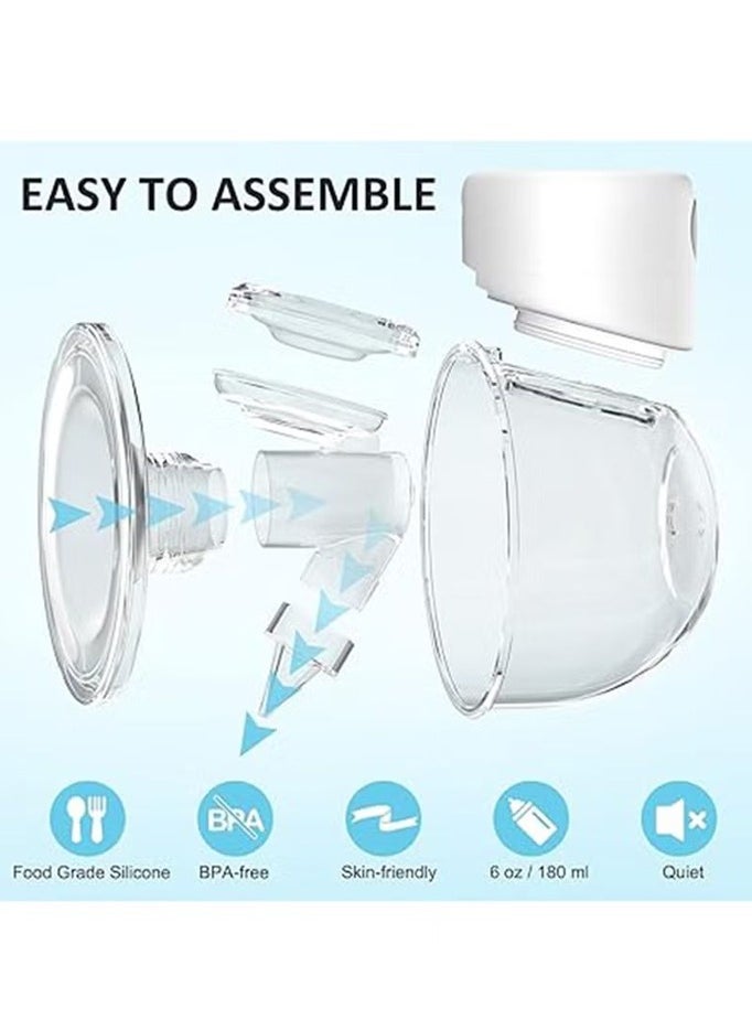 Generic - Portable hands-free electric suction pump with LCD display, white - Image 1
