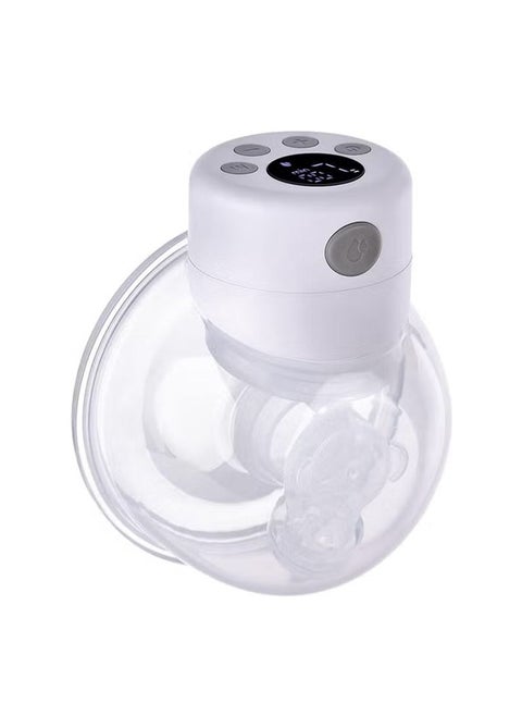 Portable hands-free electric suction pump with LCD display, white