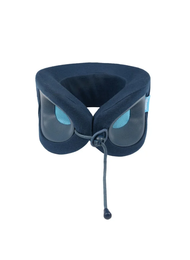 Cabeau Evolution X | First Customizable Neck Pillow, Adjustable Height & Neck Fit for Ultra Comfort, Supports Spine Alignment, w/ Air Vent for Cooling Effect, 14+ Years Old - Dark/Light Blue
