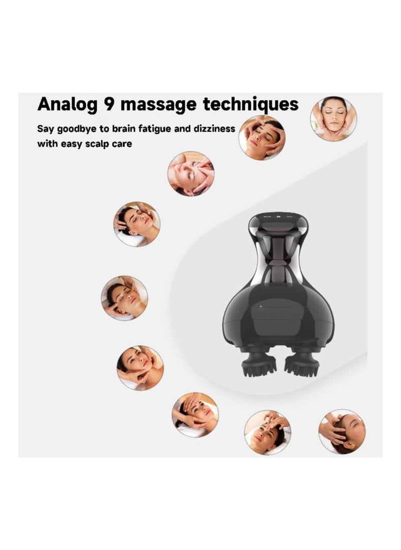 Generic Electric Scalp Massage, Rechargeable Wireless Portable Electric Scalp Massager, Waterproof Handheld Massager with 4 Massage Claws for Full-Body Massage, Stress Relax, Handheld Hair Scratcher  - Image 3