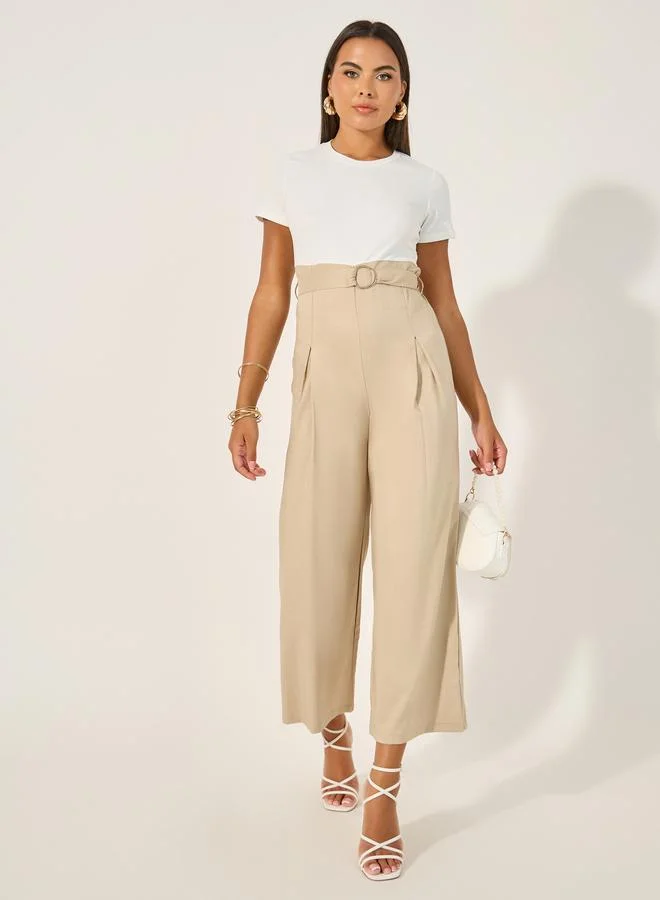 Styli Styli Color Block Short Sleeve Wide Leg Jumpsuit