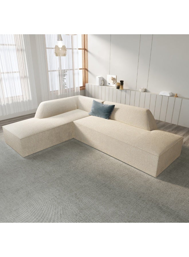 الهوم كنبة 5 مقاعدبمقاس 85x180x250x75 سم من الكتان - بيج - Image 1