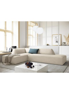 Al Home 5 Seater L-shape Sofa - Linen - 85x180x250x75 Cm - Beige  - Image 1