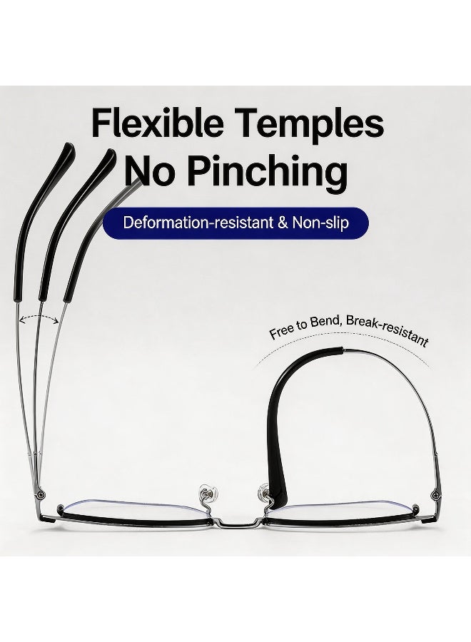 بوكيلار نظارات إطار كامل PUKCLAR تيتانيوم نقي خفيفة جداً براولاين عدسات شفافة غير طبية Minimalist للأعمال OL للرجال والنساء للاستخدام اليومي المهني - Image 4