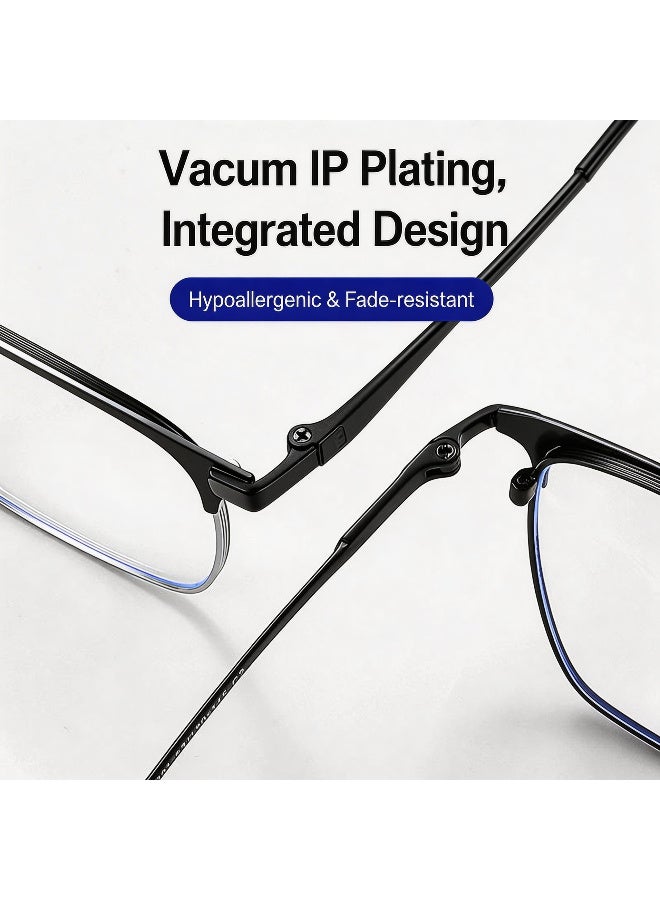 بوكيلار نظارات إطار كامل PUKCLAR تيتانيوم نقي خفيفة جداً براولاين عدسات شفافة غير طبية Minimalist للأعمال OL للرجال والنساء للاستخدام اليومي المهني - Image 5