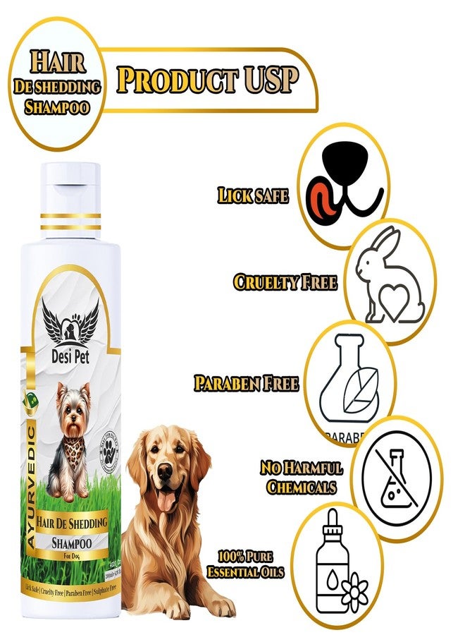 Desi Pet Hair De Shedding Shampoo for Dog, Puppy | Dog Shampoo for Repair & Strengthening Damaged Fur, Reduces Hair Fall, Cleans & Conditions | Hair Fall Control Shampoo for All Dog Breed – 200ml - Image 5