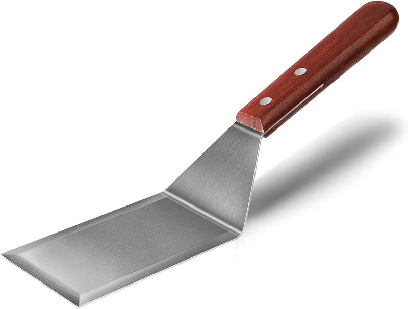 KLAQQED Metal Spatula for Cast Iron Skillet, Grill & BBQ, Stainless Steel Spatula for Burgers, Fish & Eggs, Flat Top Griddle Spatula - Image 1