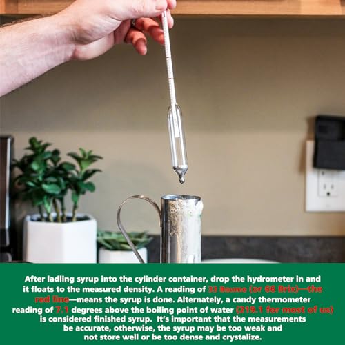 AYUSEB Maple Syrup Hydrometer Test Cup Kit - Maple Syrup Density Kit, Baume and Brix Scale, Stainless Steel Maple Syrup Kit with Cleaning Brush - Calibrated to Create Pure Maple Syrup - Image 4