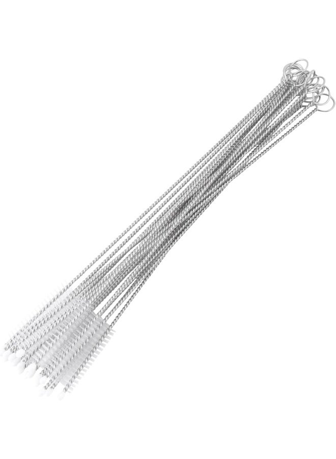 Fdit Milk Feeding Bottle Brush, Cup Straw Firm Bristles Looped Stainless Steel Handle Easy Clean 360 Degree Rotating (Pack of 20) - Image 1
