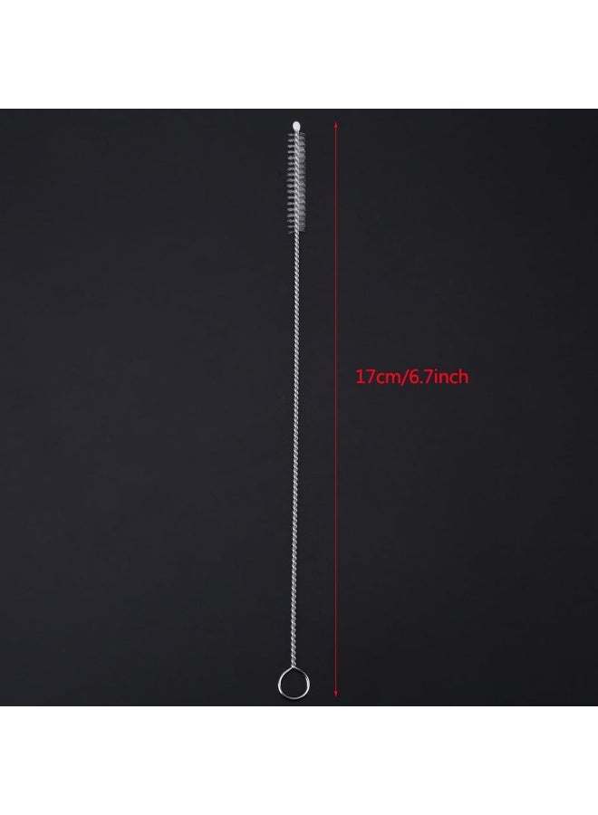 Fdit Milk Feeding Bottle Brush, Cup Straw Firm Bristles Looped Stainless Steel Handle Easy Clean 360 Degree Rotating (Pack of 20) - Image 2