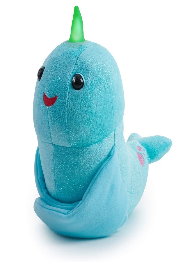 WowWee Fingerlings Hugs - Nikki (Blue Glitter) - Interactive Plush Narwhal - Image 1