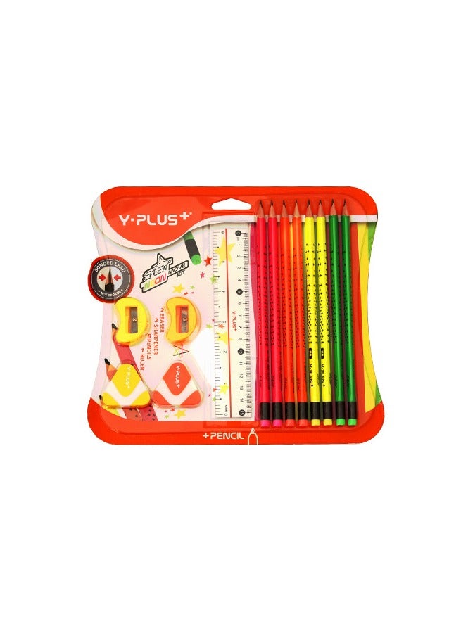 YPlus Star Neon Move Kit Stationery Set (Pack Of 13) - Image 3