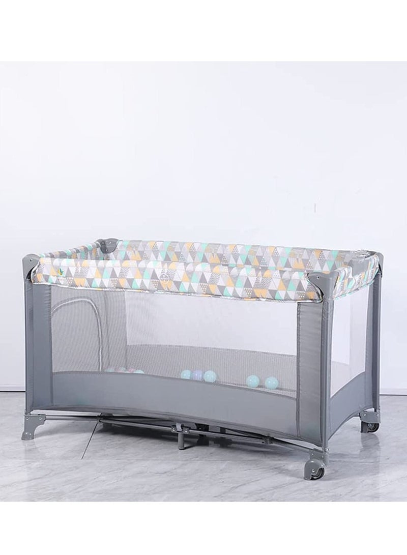 2 in 1 Baby Crib Portable Playard Foldable Travel Bed Playpen Travel Crib Nursery Center for Infant With Comfortable Mattress and Carry Bag  - Image 1