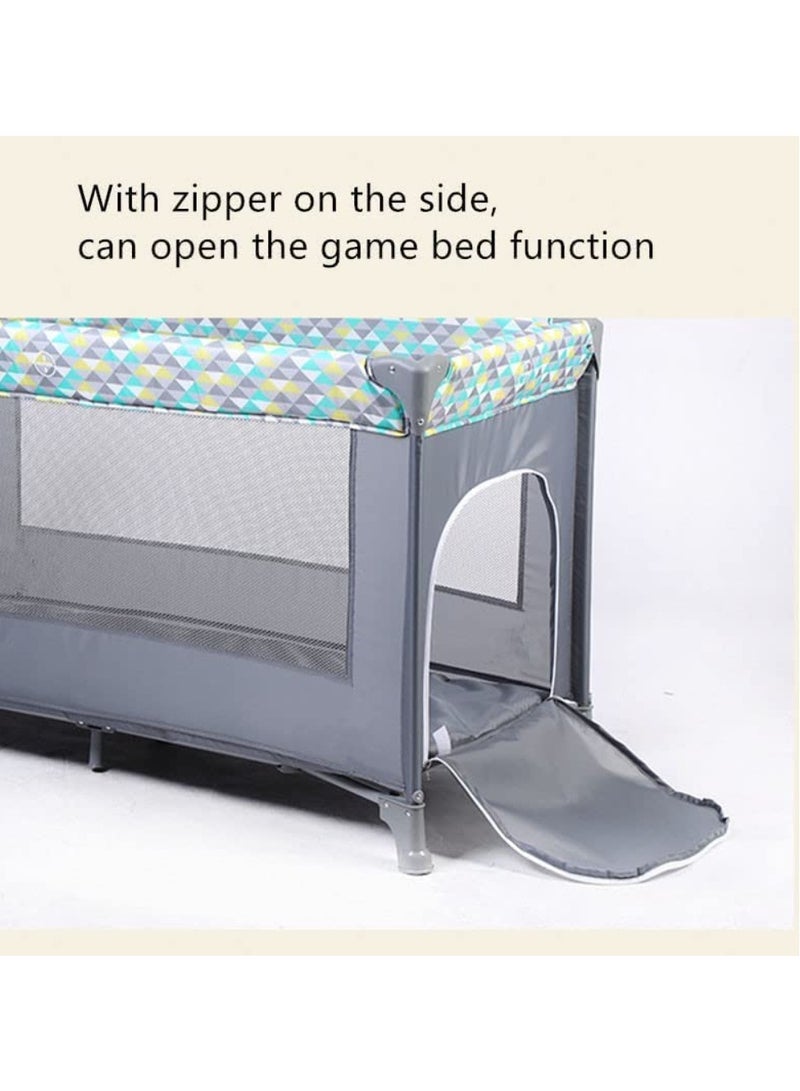 2 in 1 Baby Crib Portable Playard Foldable Travel Bed Playpen Travel Crib Nursery Center for Infant With Comfortable Mattress and Carry Bag  - Image 5