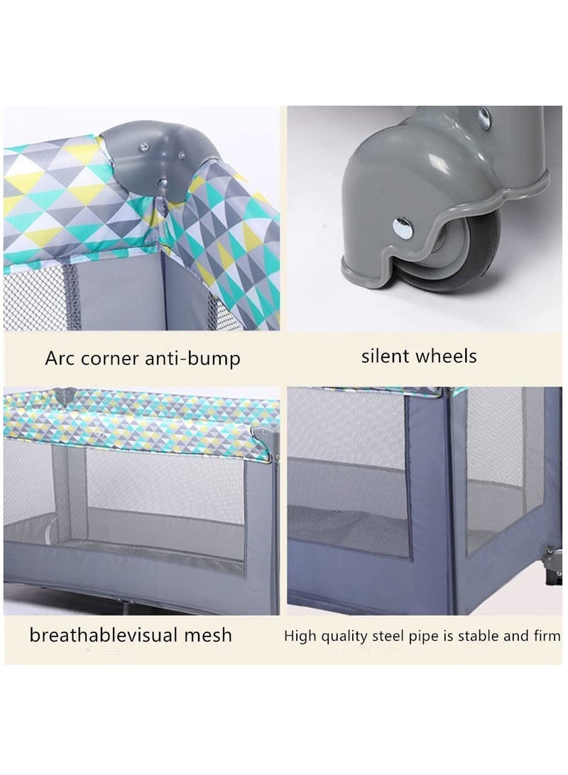 2 in 1 Baby Crib Portable Playard Foldable Travel Bed Playpen Travel Crib Nursery Center for Infant With Comfortable Mattress and Carry Bag  - Image 3