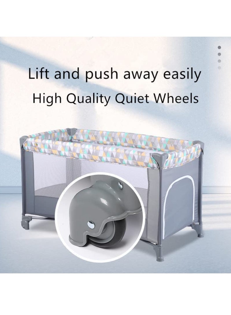 2 in 1 Baby Crib Portable Playard Foldable Travel Bed Playpen Travel Crib Nursery Center for Infant With Comfortable Mattress and Carry Bag  - Image 4