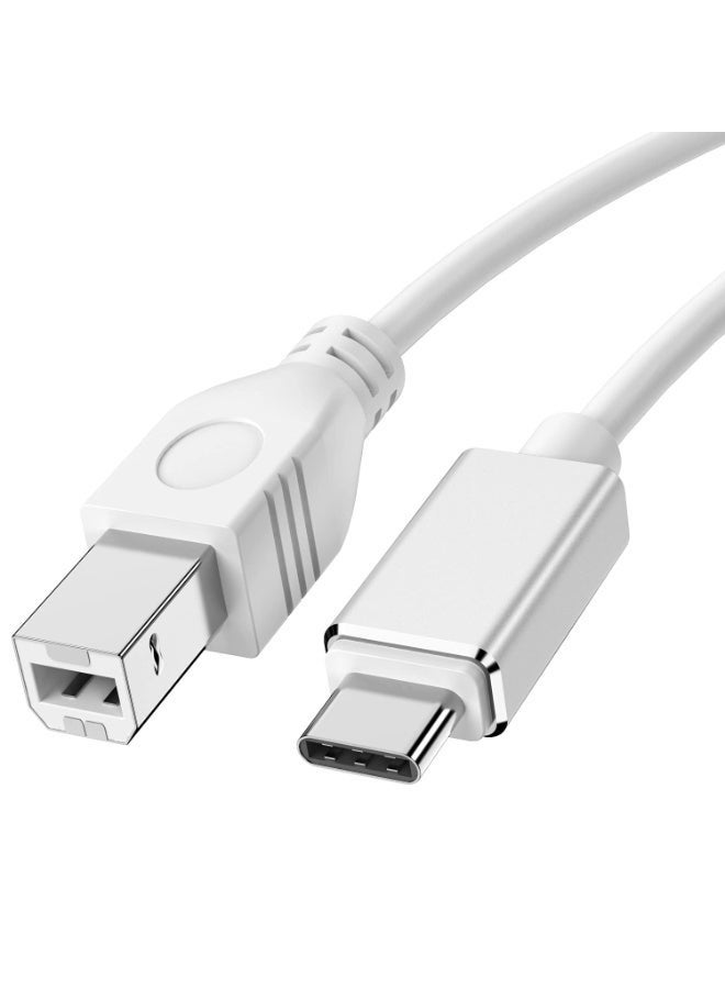 سوق النجوم كابل طابعة USB C إلى USB B بطول 1 متر، كابل طابعة من النوع C إلى منفذ USB B لأجهزة MacBook Pro وAir وHuawei وXiaomi المحمولة وأجهزة الكمبيوتر الأخرى المزودة بمنفذ C وجهاز منفذ Type-C وجهاز منفذ الطابعة - Image 1