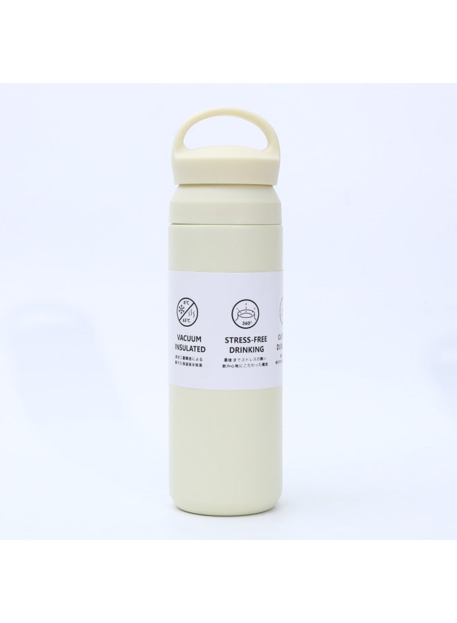 White Portable Element Cup 304 Stainless Steel Insulated Cup Business Sports Water Cup Handle Cover