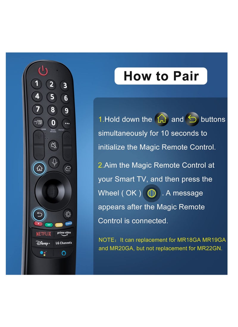 أنمي - جهاز تحكم سحري (LG Smart TV) بديل جهاز التحكم عن بعد مع وظيفة التوجيه والصوت، متوافق مع LG 2021/2022 UHD OLED QNED NanoCell 4K 8K TV Smart TV - Image 1