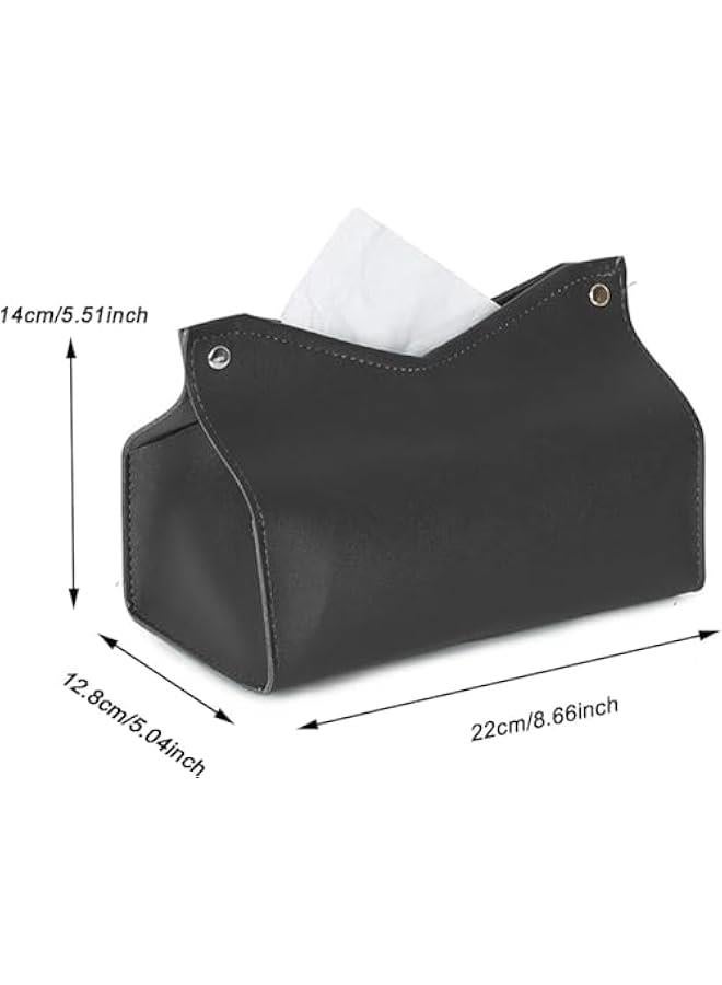 HOOKOR Leather Tissue Box Cover, Bedroom and Office Tissue Box Cover Holder, Home Decorations for Living Room, Tissue Box Cover for Car Desk (blue) - Image 5