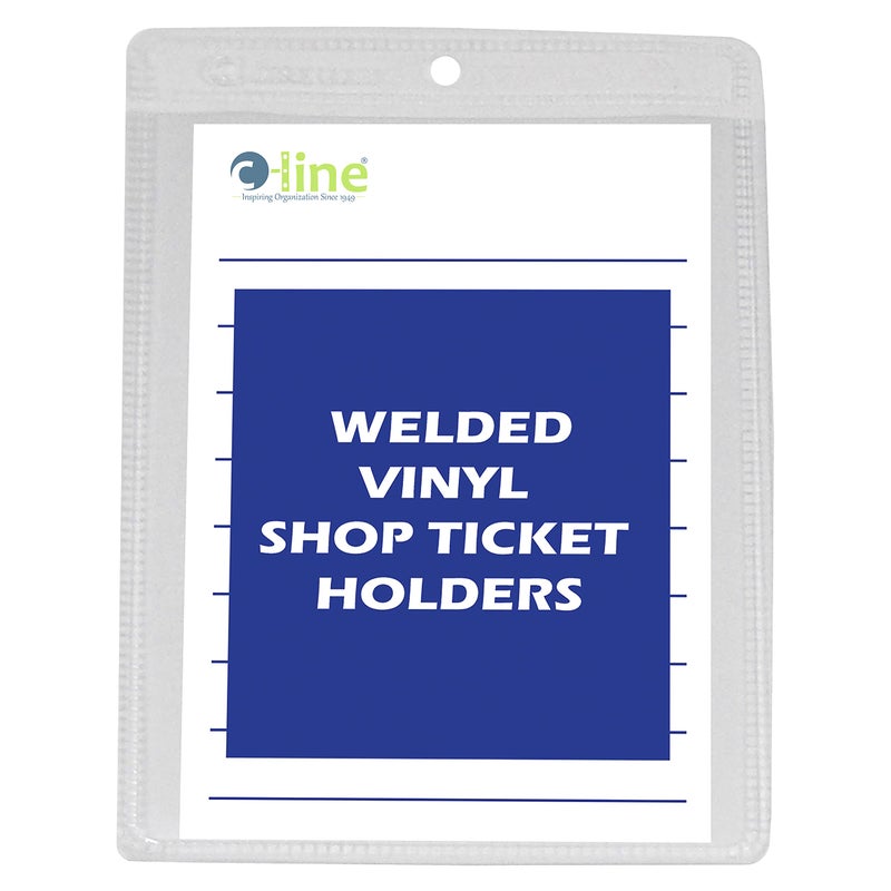 C-Line Vinyl Shop Ticket Holders, Both Sides Clear, 4 x 6 Inches, 50 per Box (80046) - Image 1