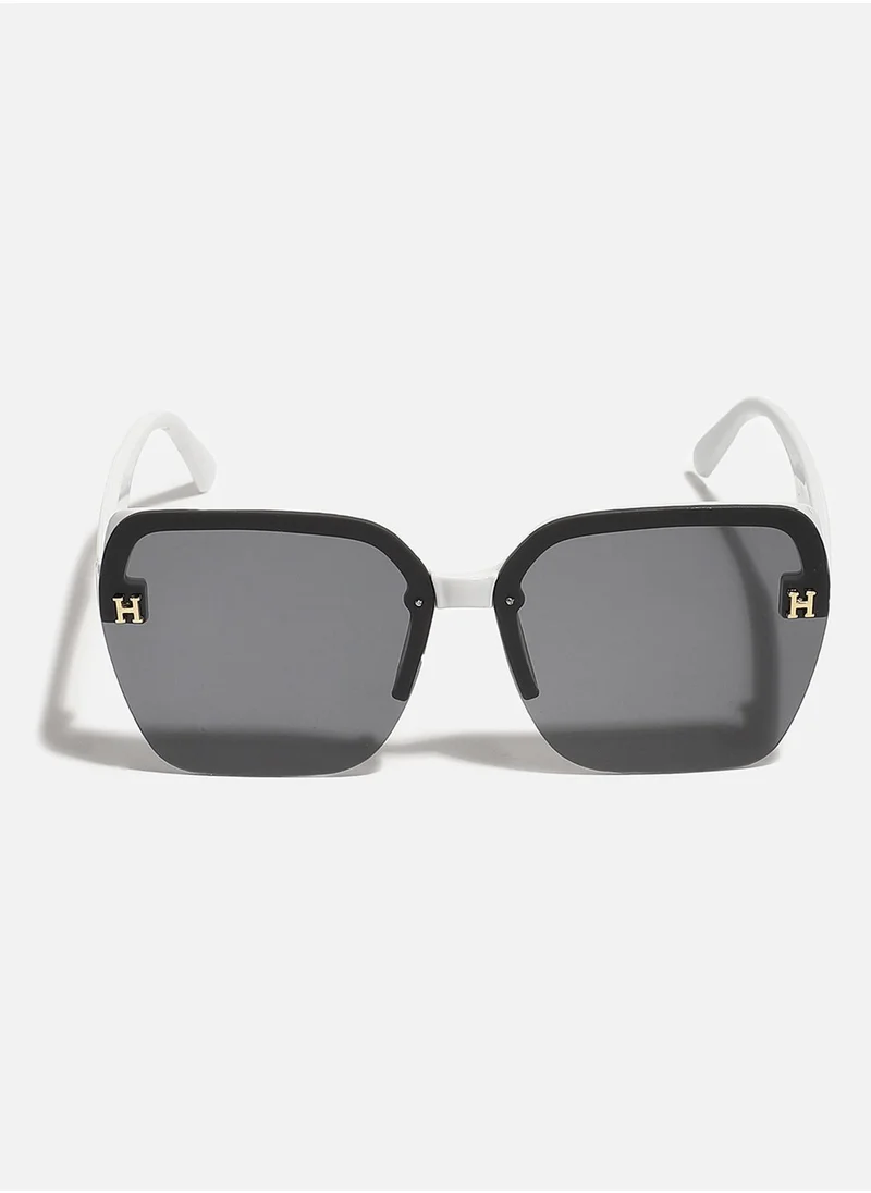 Haute Sauce Tinted Lens Black & White Frame Oversized Sunglass