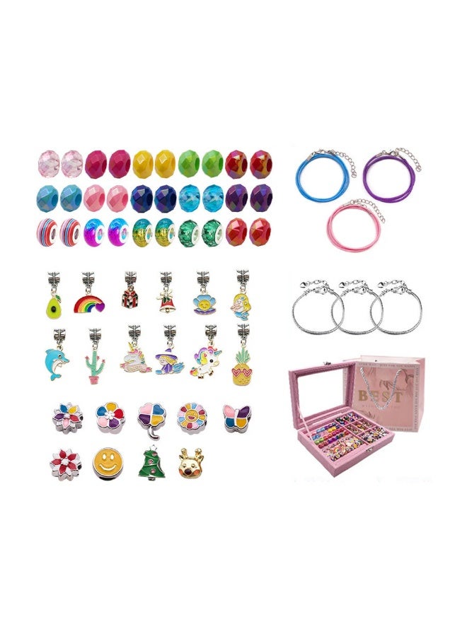 Capstro 76PCS Charm Bracelet Making Kit for Girls – DIY Jewelry Beads Set with Charms & 9-Grid Storage Box | Creative Craft Gift for Girls (Ages 6–12) - Image 3