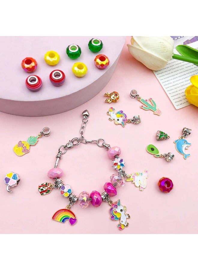 Capstro 76PCS Charm Bracelet Making Kit for Girls – DIY Jewelry Beads Set with Charms & 9-Grid Storage Box | Creative Craft Gift for Girls (Ages 6–12) - Image 4
