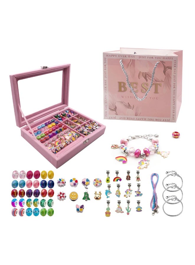 Capstro 76PCS Charm Bracelet Making Kit for Girls – DIY Jewelry Beads Set with Charms & 9-Grid Storage Box | Creative Craft Gift for Girls (Ages 6–12) - Image 5